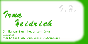 irma heidrich business card